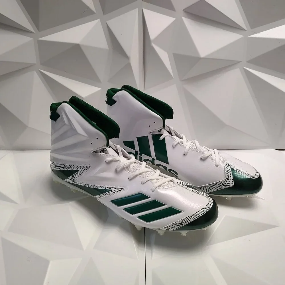 Adidas Mens Football Cleats 18 White Green Shoe Lacrosse Freak X Carbon High - Picture 5 of 15